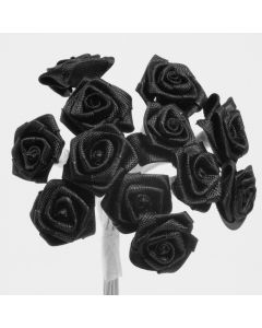 Black ribbon rose – 144 Pack