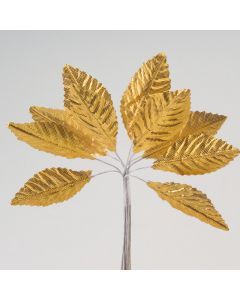 Gold satin leaves – 144 Pack
