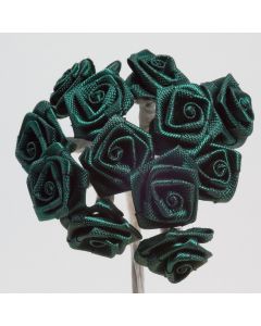 Bottle green ribbon rose – 144 Pack