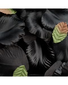 Black satin rose petals – 175 Pack