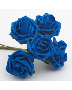 Royal Blue 5cm Colourfast foam rose – bunch of 6