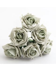 Silver 5cm Colourfast foam rose – bunch of 6
