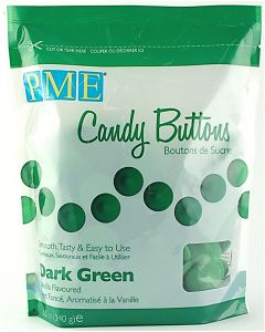 PME Dark Green Candy Buttons: Vanilla Flavoured (12oz)