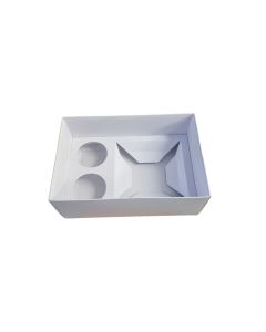 Bento Box With 2 Cupcake insert and Clear Lid - 240mm x 165mm x 90mm