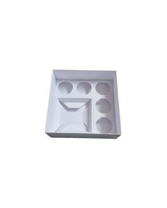 Square Bento Box with 5 Cupcake Insert and Clear Lid - 230mm x 230mm x 90mm 