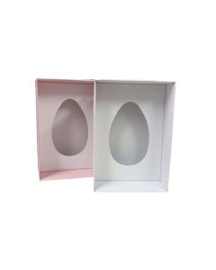 Single WHITE Egg Box Insert & Clear Lid