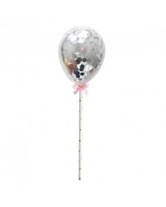  Silver Confetti Cake Balloons - Single
