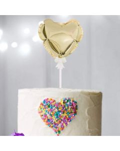 Sweet Stamp Self-Inflating Heart Balloon Topper - Gold