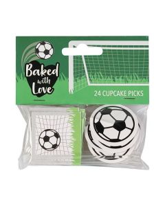  Baked With Love Football Decorative Pick