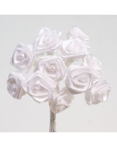 White ribbon rose – 144 Pack