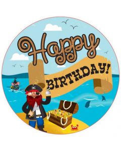 Blue Pirate Birthday Kaleidoscope - Jumbo Badge