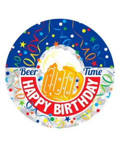 Blue Birthday Beer Kaleidoscope - Jumbo Badge