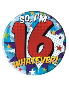 Age 16 Blue & Red Small Birthday Badge - 6pk