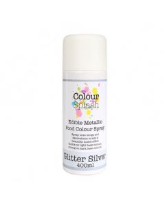 Colour Splash Edible Food Colour Spray Metallic Glitter Silver 400ml