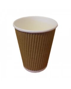 8oz Kraft Ripple Paper Cups - Recyclable (Pack of 100)
