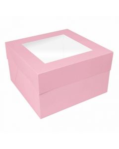 Baby Pink Cake Box With Window - 6 Inch 