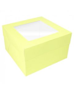 Pastel Yellow Cake Box With Window - 6 Inch 