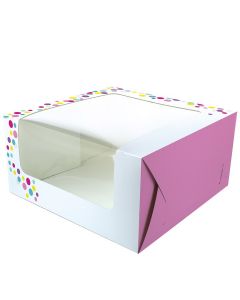 Pink Confetti Cake Box - 10" X 5" (Single)