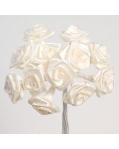 Ivory ribbon rose – 144 Pack