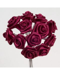 Burgundy ribbon rose – 144 Pack