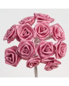 Antique Pink ribbon rose – 144 Pack
