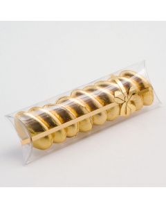 3019 - Transparent tube- gold design 100x38mm