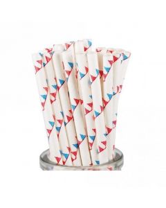 Red & Blue Bunting Paper Straws x 25