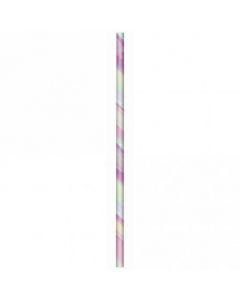Iridescent Pink Paper Straws x 24