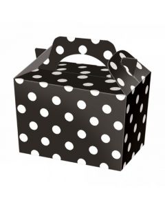 Black Polka-Dot Cake And Sweet Box With Handle (Pack of 5)