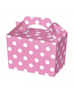 Pink Polka-Dot Cake And Sweet Box With Handle (Pack of 5)