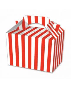 Red Striped Cake And Sweet Box With Handle (Pack of 5)