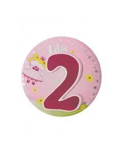 Age 2 Pink Fairy - Jumbo Badge