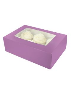 6 Cupcake Box -Brights-Purple  (Pack of 2)