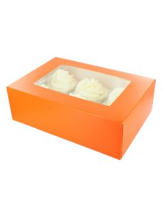 6 Cupcake Box - Brights-Tangerine (Pack of 2)