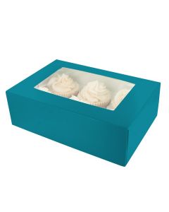 6 Cupcake Box - Brights-Teal (Pack of 2)