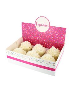 6 Cupcake Display Box - Sprinkles (Pack of 2)