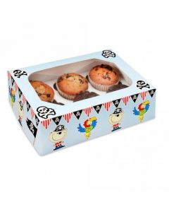 6 Cupcake Box`Pirate Design` (Pack of 2)