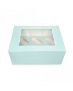 6 Cupcake Box Duck Egg Blue (Pack of 5)