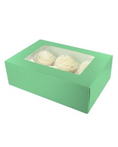 6 Cupcake Box -Brights-Jade  (Pack of 2)