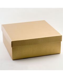 Gold silk – square box & lid 250x250x150mm (10 Pack)