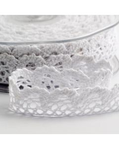 White Cotton Lace Scalloped Edge – 15mm x 10M