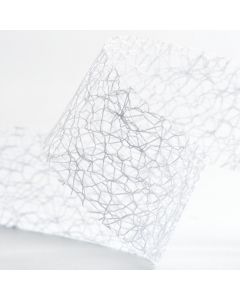 White Deco Web Ribbon - 38mm x 20m 