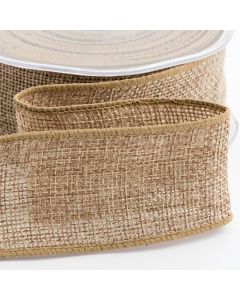 Natural Country Hessian Wired Edge Ribbon - 38mm x 10M 