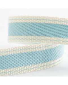 Pale Blue Cotton Twill Ribbon - 15mm x 10M 