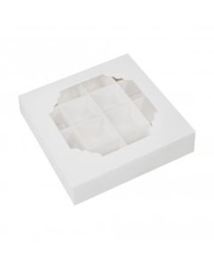 White Window Treat Boxes & Inserts (16 Cavities) - Pack Of 5