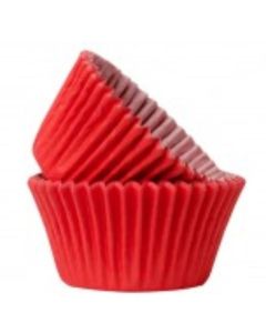 Red Plain Printed Muffin Cases - (50 Pack)
