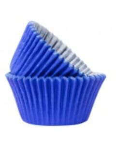 Blue Plain Printed Muffin Cases - (50 Pack)