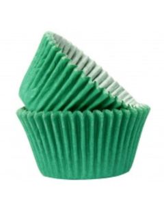 Dark Green Plain Printed Muffin Cases - (50 Pack)