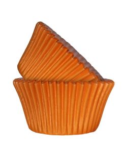 Orange Plain Printed Muffin Cases - (50 Pack)