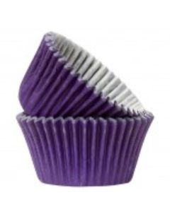 Purple Plain Printed Muffin Cases - (50 Pack)